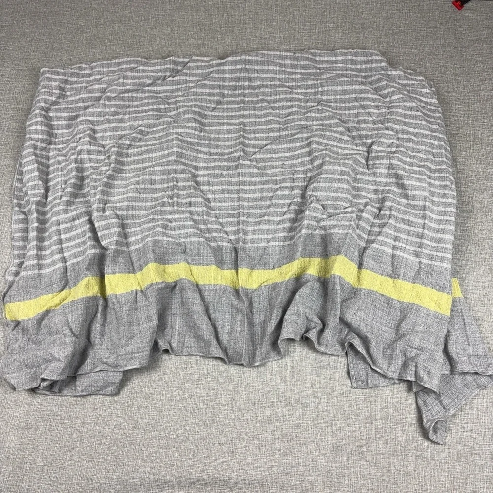 Mer-Sea & Co Womens Gray Striped Open Front Poncho Cardigan Shawl Wrap Coastal